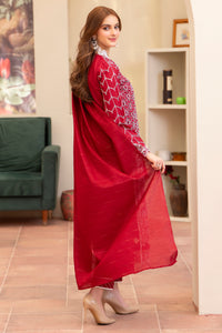 MIRAKHI-3PC LAWN CHIKENKARI EMBROIDERED SHIRT WITH LAWN TUBE SLUB DUPATTA-BIC-6500