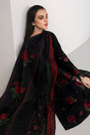 BAROQUE-3PC DHANAK EMBROIDERED SHIRT WITH COURTRAI PRINTED SHAWL AND TROUSER-BIC-4004
