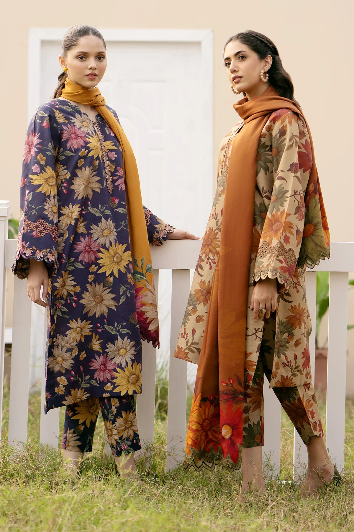 BAROQUE-3PC KHADDAR PRINTED SHIRT WITH KHADDAR PRINT DUPATTA AND PRINT TROUSER-BIC-2630