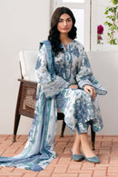 BAROUQE-3PC KARANDI PRINTED SHIRT WITH KARANDI PRINTED DUPATTA AND TROUSER-BIC-2574