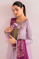 JAZMIN - 3PC LAWN EMBROIDERED SHIRT WITH MONARK PRINTED DUPATTA AND TROUSER-BIC-3735