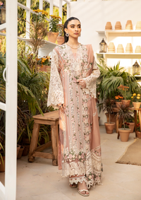 ELAF-3PC LAWN CHIKAN EMBROIDERED SHIRT WITH KHADDI NET EMBROIDERED DUPATTA AND TROUSER-BIC-4767