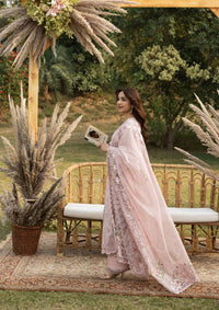 ELAF-3PC DHANAK EMBROIDERED SHIRT WITH DHANAK EMBROIDERED SHAWL AND TROUSER-BIC-5255