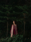 IZEL-3PC DHANAK EMBROIDERED SHIRT WITH COUTRAI PRINTED SHAWL AND TROUSER-BIC-5323