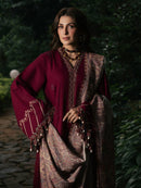 IZEL-3PC DHANAK EMBROIDERED SHIRT WITH COUTRAI PRINTED SHAWL AND TROUSER-BIC-5323