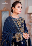 ASIM JOFA-3PC VELVET EMBROIDERED SHIRT WITH CHIFFON EMBROIDERED DUPATTA & TROUSER-BIC-4311