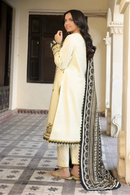 ASIM JOFA - 3PC LAWN EMBROIDERED SHIRT WITH MONARK PRINTED DUPATTA AND TROUSER -BIC-3728