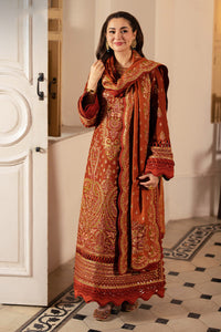 ASIM JOFA-3PC KARANDI SEQUIN EMBROIDERED SHIRT WITH KARANDI EMBROIDERED SHAWL AND TROUSER -BIC-4330
