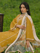 IZEL-3PC LAWN EMBROIDERED SHIRT WITH MONARK PRINT DUPATTA AND TROUSER-BIC-3685