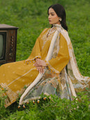IZEL-3PC LAWN EMBROIDERED SHIRT WITH MONARK PRINT DUPATTA AND TROUSER-BIC-3685