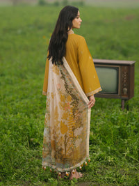 IZEL-3PC LAWN EMBROIDERED SHIRT WITH MONARK PRINT DUPATTA AND TROUSER-BIC-3685