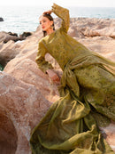 MAHNUR-3PC LAWN LASER WORK EMBROIDERED SHIRT WITH KHAADI NET EMBROIDERED DUPATTA AND TROUSER -BIC-4742