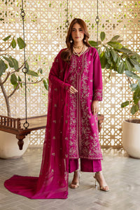 BATIK-3PIECE DHANAK SEQUINS EMBROIDERED SHIRT WITH CHIFFON EMBROIDERED DUPATTA AND TROUSER-BIC-5076
