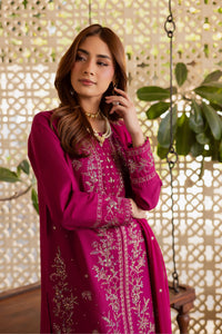BATIK-3PIECE DHANAK SEQUINS EMBROIDERED SHIRT WITH CHIFFON EMBROIDERED DUPATTA AND TROUSER-BIC-5076