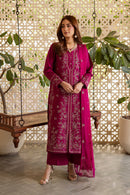 BATIK-3PIECE DHANAK SEQUINS EMBROIDERED SHIRT WITH CHIFFON EMBROIDERED DUPATTA AND TROUSER-BIC-5076