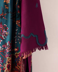 REPUBLIC -3PC DHANAK EMBROIDERED SHIRT WITH WOOL PRINT SHAWL AND TROUSER -BIC-5175
