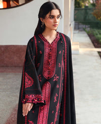 REPUBLIC WOMENSWEAR-3PC DHANAK EMBROIDERED SHIRT WITH DHANAK EMBROIDERED SHAWL AND EMB TROUSER-BIC-5233