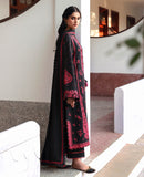 REPUBLIC WOMENSWEAR-3PC DHANAK EMBROIDERED SHIRT WITH DHANAK EMBROIDERED SHAWL AND EMB TROUSER-BIC-5233