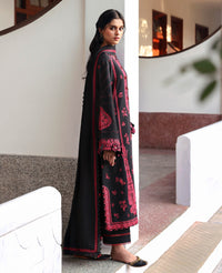 REPUBLIC WOMENSWEAR-3PC DHANAK EMBROIDERED SHIRT WITH DHANAK EMBROIDERED SHAWL AND EMB TROUSER-BIC-5233