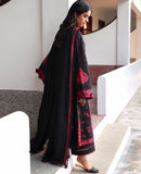 REPUBLIC WOMENSWEAR-3PC DHANAK EMBROIDERED SHIRT WITH DHANAK EMBROIDERED SHAWL AND EMB TROUSER-BIC-5233