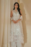 LAJ BY LAJWANTI-ORGANZA HAMNDMADE EMBLISHED EMBROIDERED FRONT SHIRT WITH ORGANZA EMBROIDERED READY TO WEAR DUPATTA-BIC-3428
