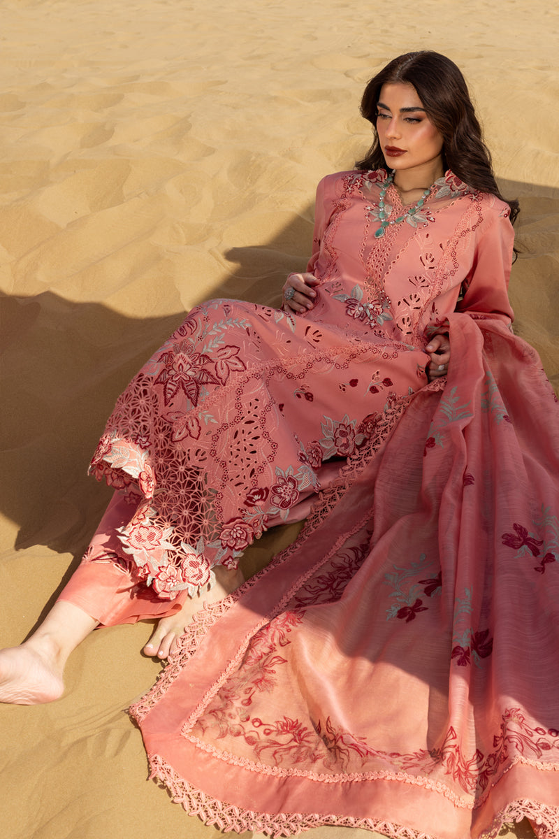 RANG RASIYA-3PC LAWN CHIKANKARI EMBROIDERED SHIRT WITH KHAADI NET EMBROIDERED DUPATTA AND TROUSER -BIC-4775