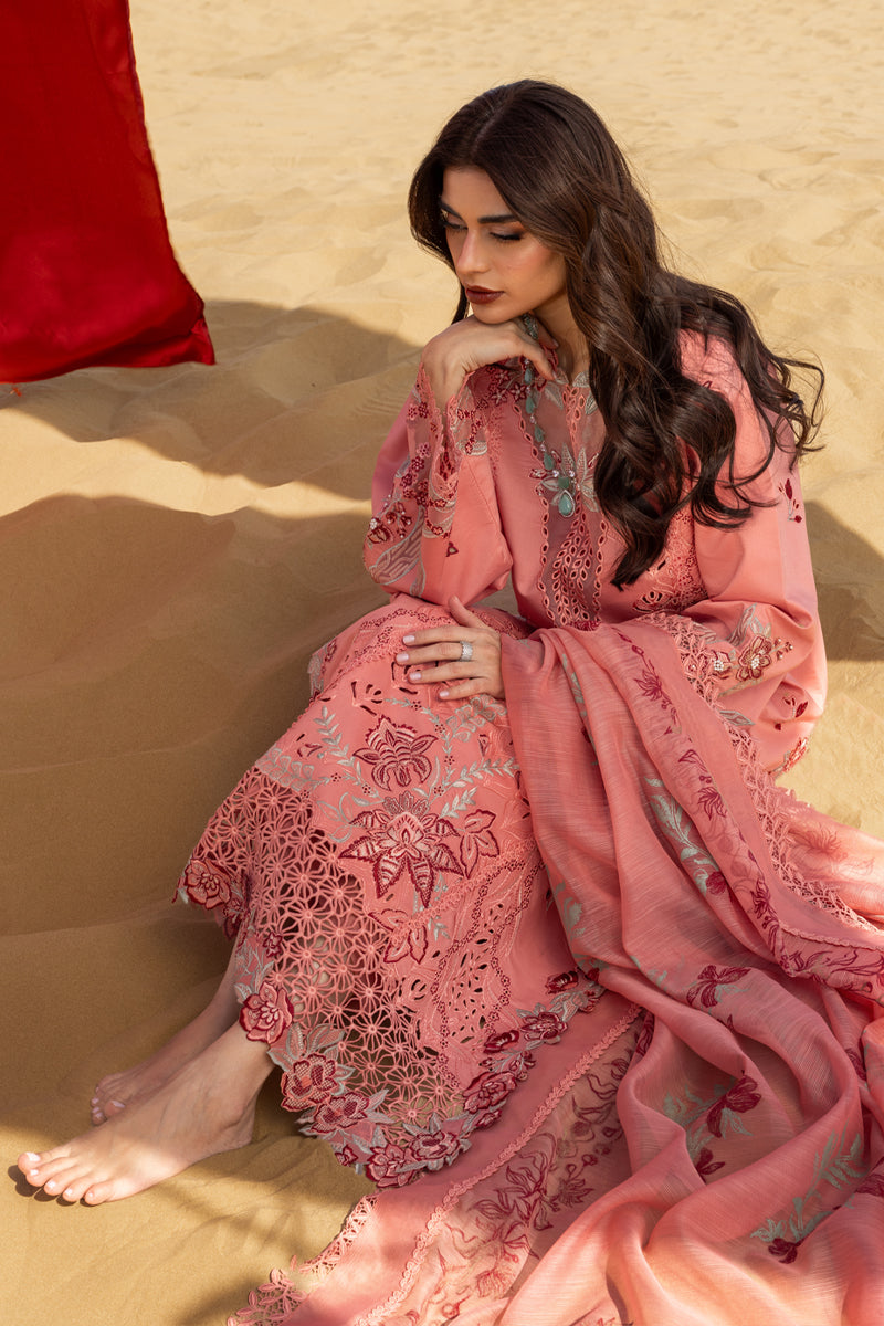 RANG RASIYA-3PC LAWN CHIKANKARI EMBROIDERED SHIRT WITH KHAADI NET EMBROIDERED DUPATTA AND TROUSER -BIC-4775