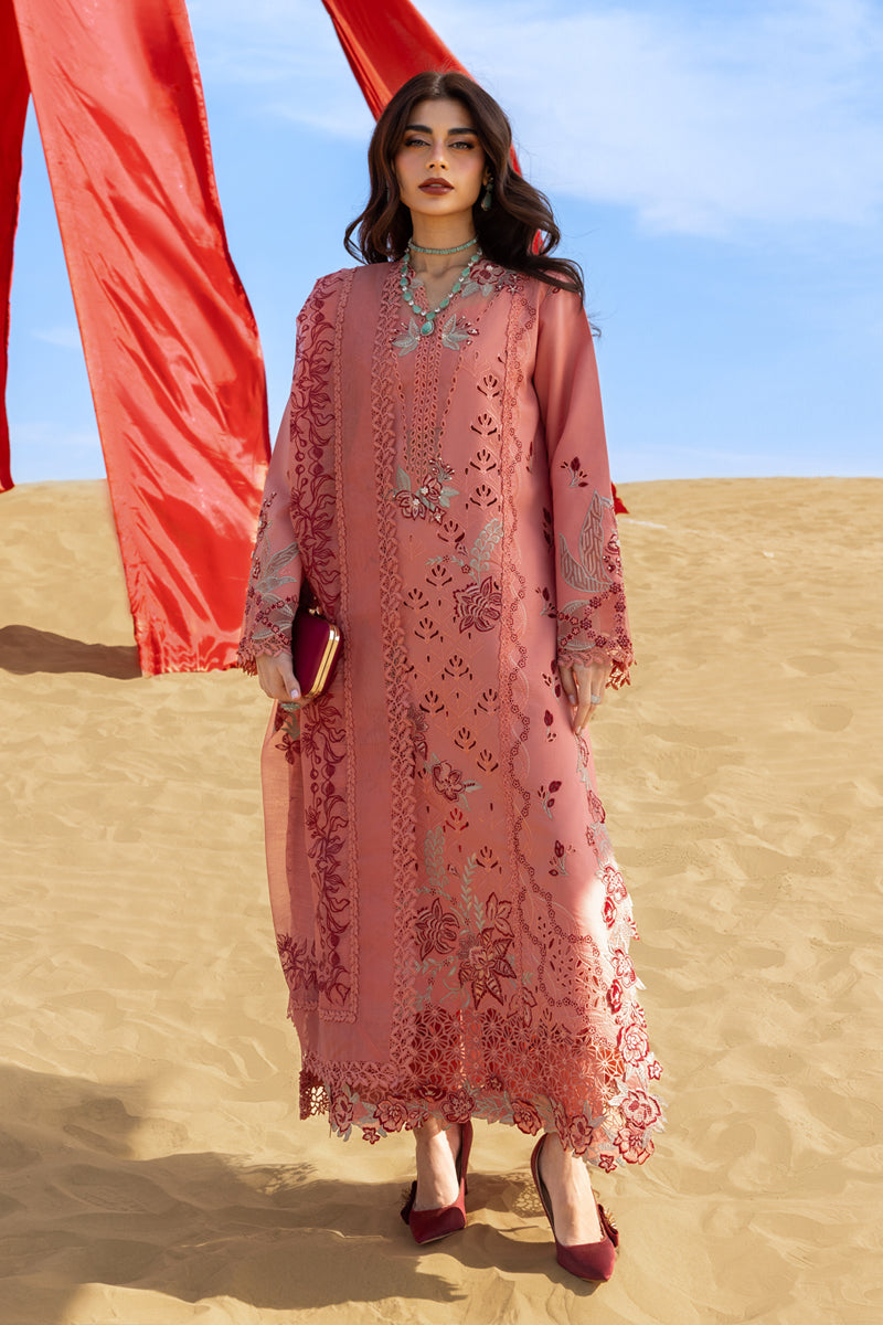 RANG RASIYA-3PC LAWN CHIKANKARI EMBROIDERED SHIRT WITH KHAADI NET EMBROIDERED DUPATTA AND TROUSER -BIC-4775