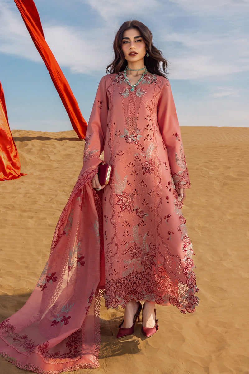 RANG RASIYA-3PC LAWN CHIKANKARI EMBROIDERED SHIRT WITH KHAADI NET EMBROIDERED DUPATTA AND TROUSER -BIC-4775