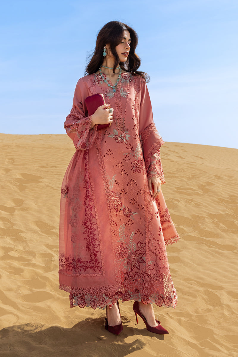 RANG RASIYA-3PC LAWN CHIKANKARI EMBROIDERED SHIRT WITH KHAADI NET EMBROIDERED DUPATTA AND TROUSER -BIC-4775