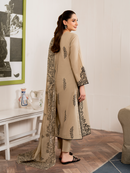 GARNET-3PC DHANAK EMBROIDERED SHIRT WITH COUTRAI PRINT SHAWL AND TROUSER-BIC-4108