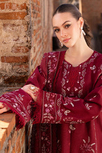GARNET-3PC DHANAK EMBROIDERED SHIRT WITH DHANAK EMBROIDERED SHAWL & TROUSER-BIC-4306