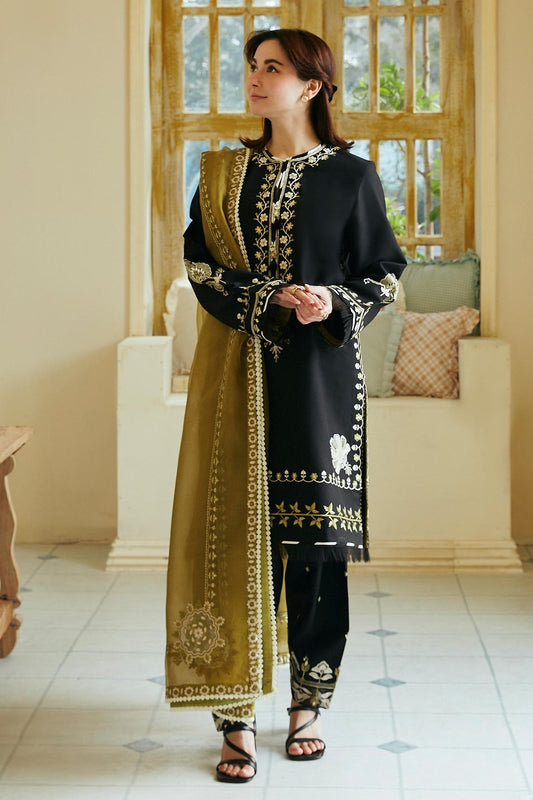 ZARA SHAH JAHAN - 3PC LAWN EMBROIDERED SHIRT WITH ORGANZA EMBROIDERED DUPATTA AND TROUSER -