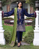 REPUBLIC WOMENSWEAR-3PC KARANDI EMBROIDERED SHIRT WITH KARANDI EMB SHAWL & TROUSER-BIC-5246