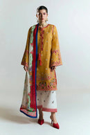 HUSSAIN REHAR - 3PC LAWN HEAVY EMBROIDERED SHIRT WITH MONARK PRINTED DUPATTA AND EMB TROUSER-BIC-3799