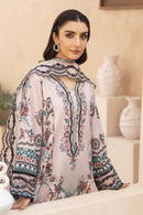 BRANDSINN-3PC KARANDI PRINTED EMBROIDERED SHIRT WITH KARANDI PRINTED EMB SHAWL & PRINTED TROUSER-BIC-0128