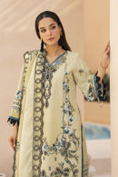 BRANDSINN-3PC KARANDI PRINTED EMBROIDERED SHIRT WITH KARANDI PRINTED EMB SHAWL & PRINTED TROUSER-BIC-0127