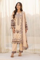 BRANDSINN-3PC KARANDI PRINTED EMBROIDERED SHIRT WITH KARANDI PRINTED EMB SHAWL & PRINTED TROUSER-BIC-0132