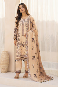 BRANDSINN-3PC KARANDI PRINTED EMBROIDERED SHIRT WITH KARANDI PRINTED EMB SHAWL & PRINTED TROUSER-BIC-0132