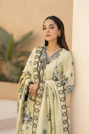 BRANDSINN-3PC KARANDI PRINTED EMBROIDERED SHIRT WITH KARANDI PRINTED EMB SHAWL & PRINTED TROUSER-BIC-0127