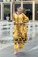 BRANDSINN-3PC KARANDI PRINTED EMBROIDERED SHIRT WITH KARANDI PRINTED EMB SHAWL & PRINTED TROUSER-BIC-0124