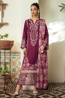 JAZMIN-3PC DHANAK EMBROIDERED SHIRT WITH COURTRAI WOOL PRINTED SHAWL AND TROUSER-BIC-4185