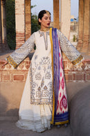 HUSSAIN REHAR--3PC KHADDAR HEAVY EMBROIDERED SHIRT WITH COUTRAI WOOL PRINT SHAWL AND TROUSER-BIC-4094