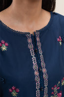 SAPPHIRE-3PC DHANAK EMBROIDERED SHIRT WITH COURTRAI WOOL PRINTED SHAWL AND TROUSER -BIC-4310