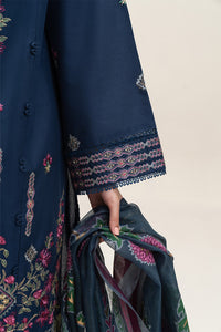 SAPPHIRE-3PC DHANAK EMBROIDERED SHIRT WITH COURTRAI WOOL PRINTED SHAWL AND TROUSER -BIC-4310