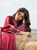IZEL-3PC LAWN EMBROIDERED SHIRT WITH KHADDI NET EMBROIDERED DUPATTA AND TROUSER-BIC-4818