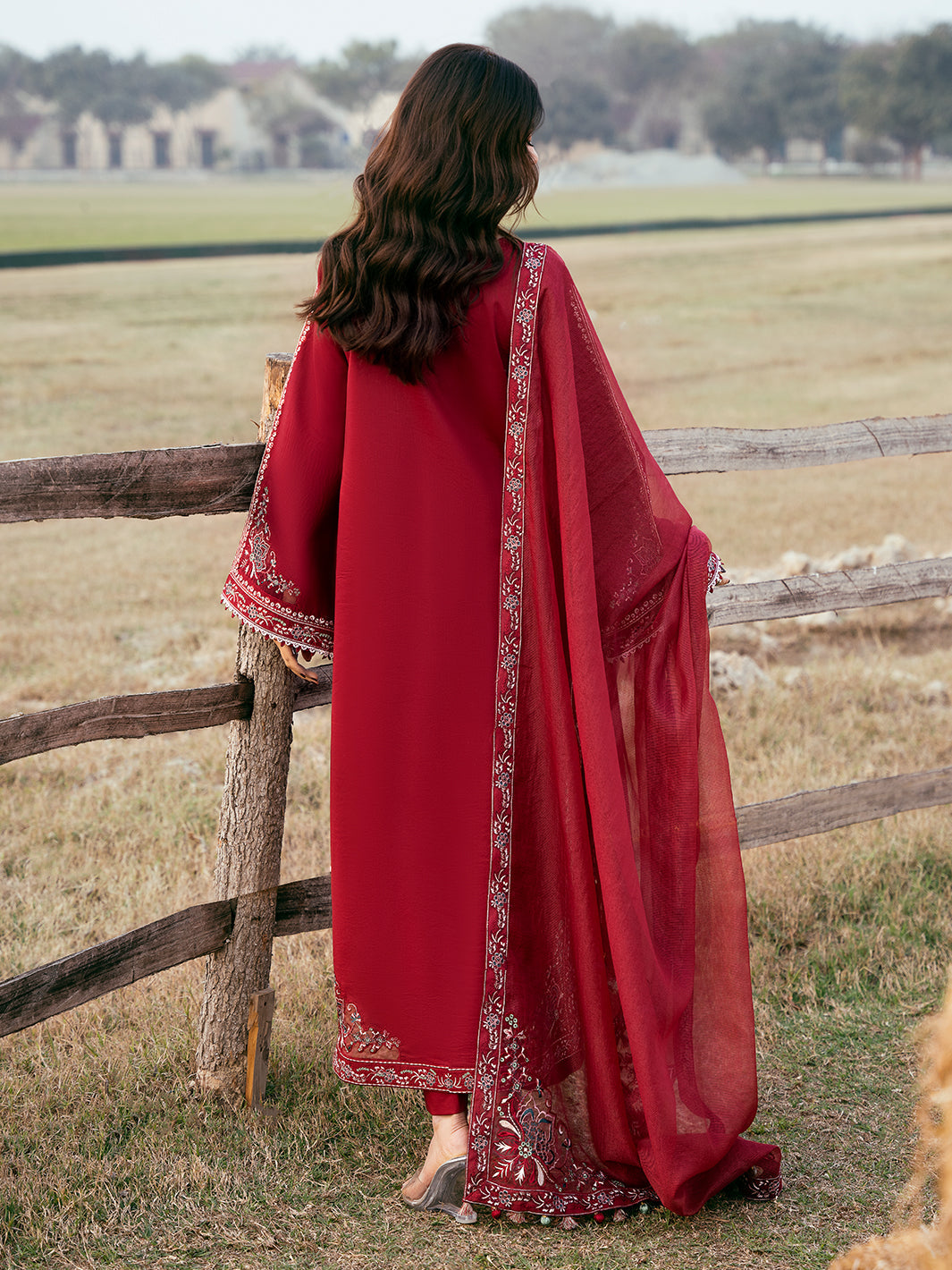 IZEL-3PC LAWN EMBROIDERED SHIRT WITH KHADDI NET EMBROIDERED DUPATTA AND TROUSER-BIC-4818