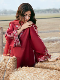 IZEL-3PC LAWN EMBROIDERED SHIRT WITH KHADDI NET EMBROIDERED DUPATTA AND TROUSER-BIC-4818