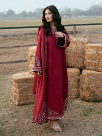 IZEL-3PC LAWN EMBROIDERED SHIRT WITH KHADDI NET EMBROIDERED DUPATTA AND TROUSER-BIC-4818
