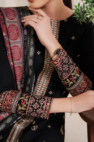 GARNET-3PC LAWN EMBROIDERED SHIRT WITH MONARK PRINT DUPATTA AND EMB TROUSER-BIC-3532